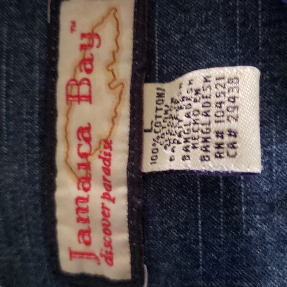 JAMAICA BAY Blue Denim JEAN Jacket Size Large Nice - Picture 2 of 6